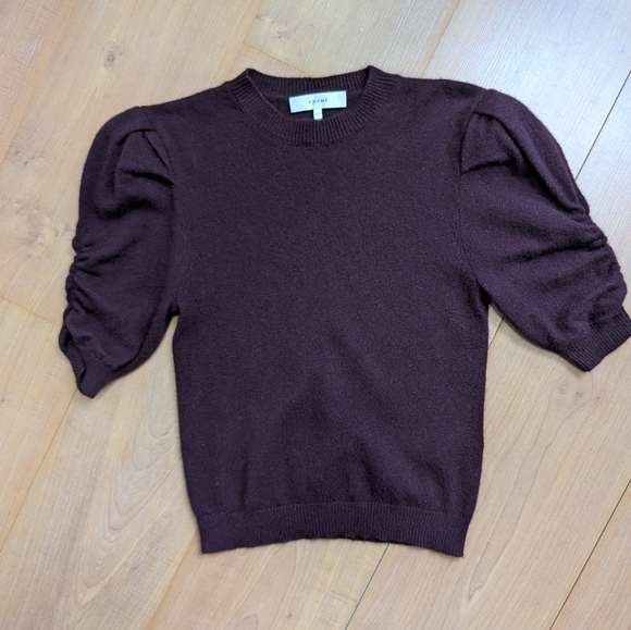 Frame Ruched Puff Sleeve Cashmere Sweater - Picture 7 of 13